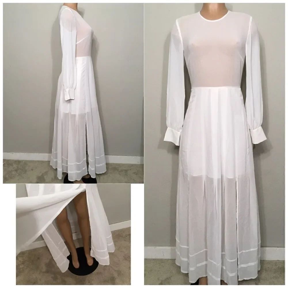 Beach Wedding!! Sheer split skirt dress. NWOT